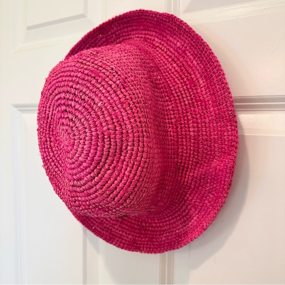 NWOT Max Mara Weekend Label-cut Logo Raffia Cloche Size: M/L Spring/ Summer Pink - Picture 4 of 11